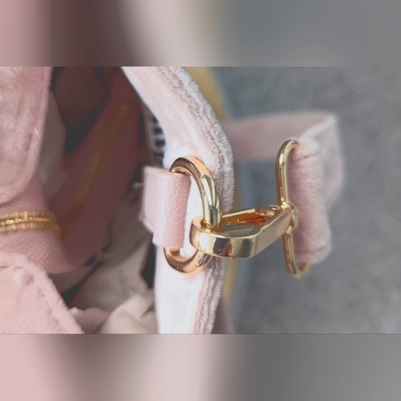 Juicy Couture Dusty Blush Pink Velour LARGE Big Spender Tote Bag/Purse - Picture 12 of 16